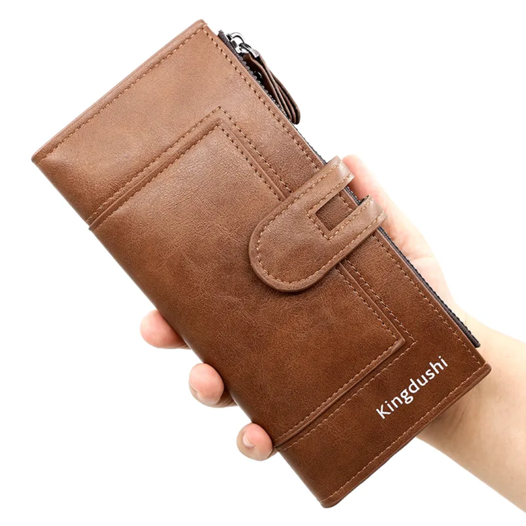 ElegantLeather - Portefeuille Long en Cuir Authentique