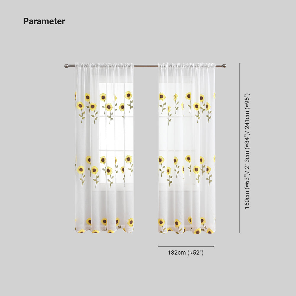 Harvestbloom - Rustic Sunflower Print Curtains