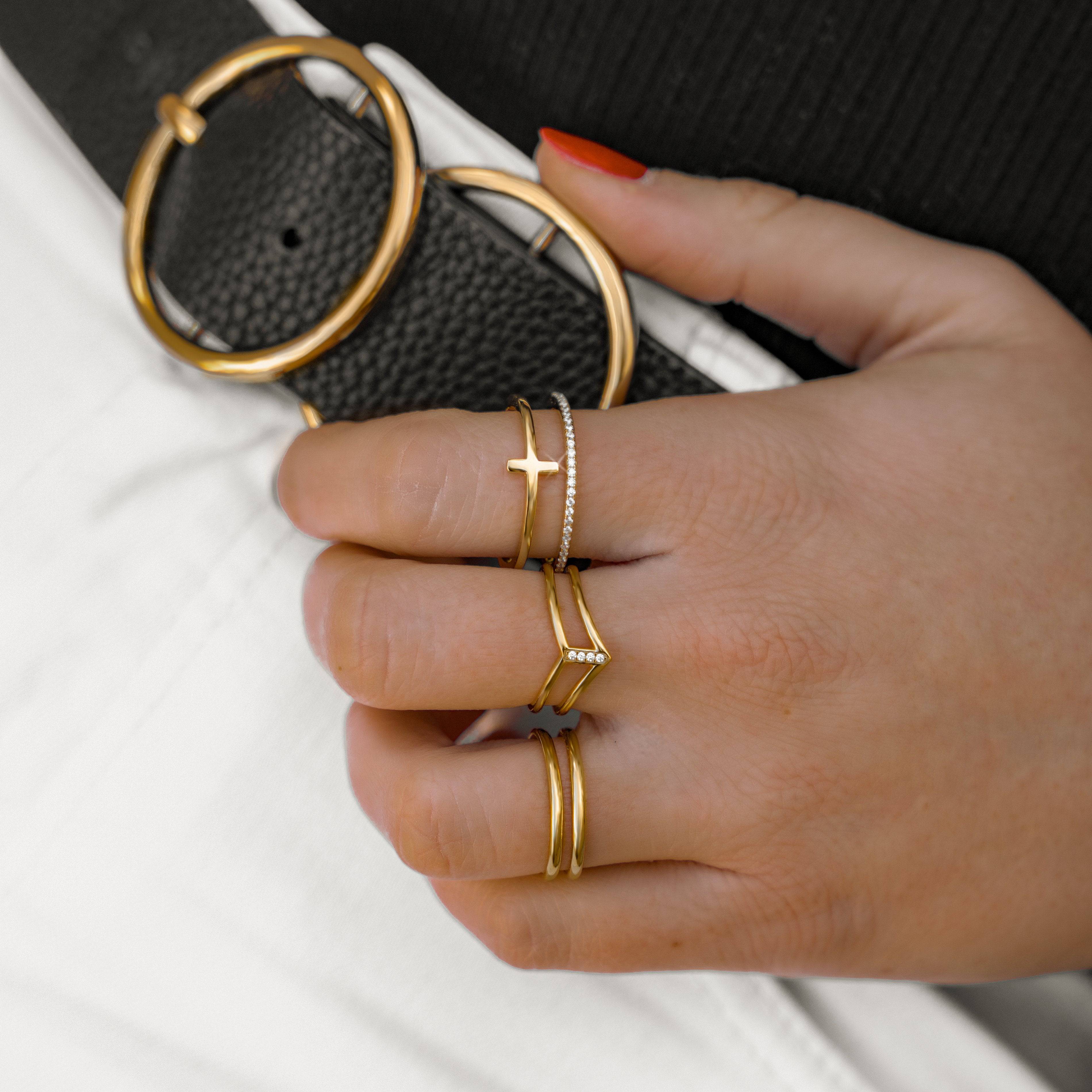 Amaya - Bague double ouverte au style moderne et raffiné