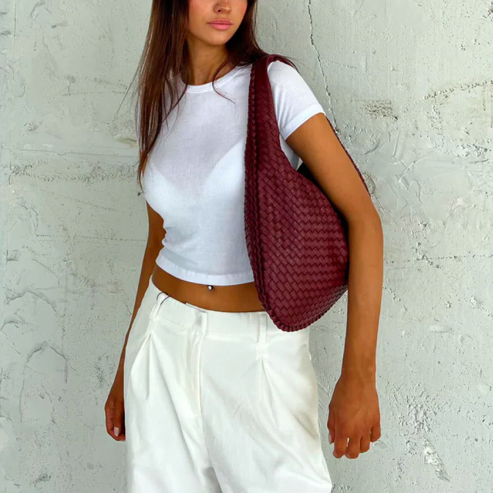 WeaveLux Bag - Sac Bandoulière Tressé Spacieux