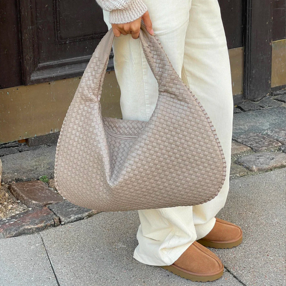 WeaveLux - Grand Sac Bandoulière Tressé Femme
