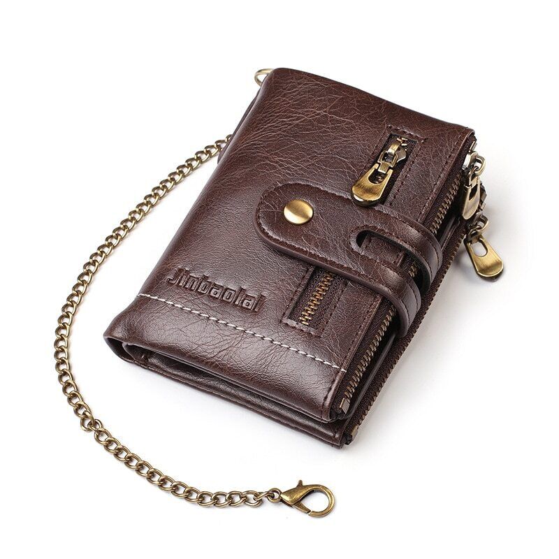 VintageCraft - Portefeuille Cuir Vintage à Chaîne