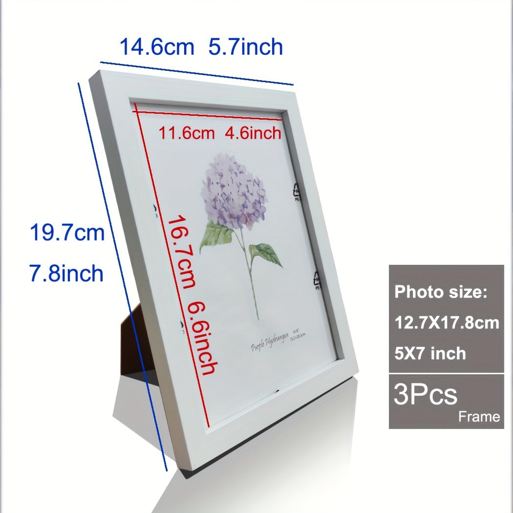 Timeless Memories - Set of 3 Wooden Photo Frames for Your Memories