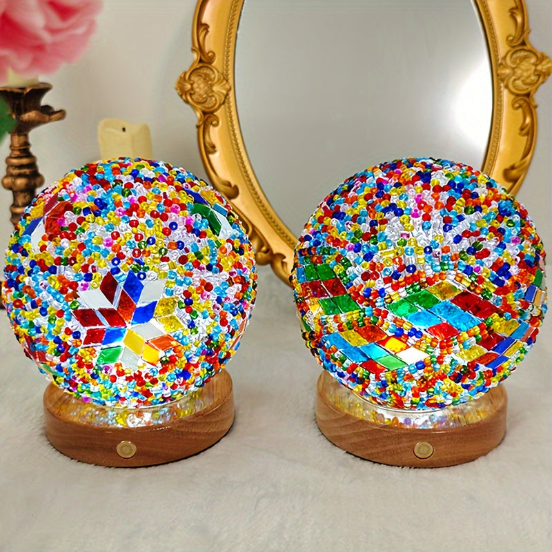 GlassArt Lamp - Colorful Glass Table Lamp with Adjustable LED