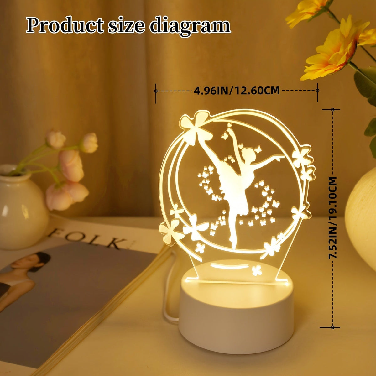 LumiDance - 3D LED Ballet Night Light