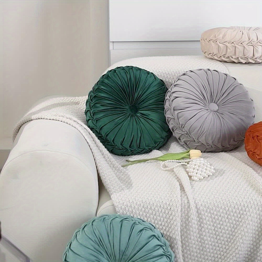 VelvetPumpkin Cushion - Soft Round Velvet Cushion for Your Home
