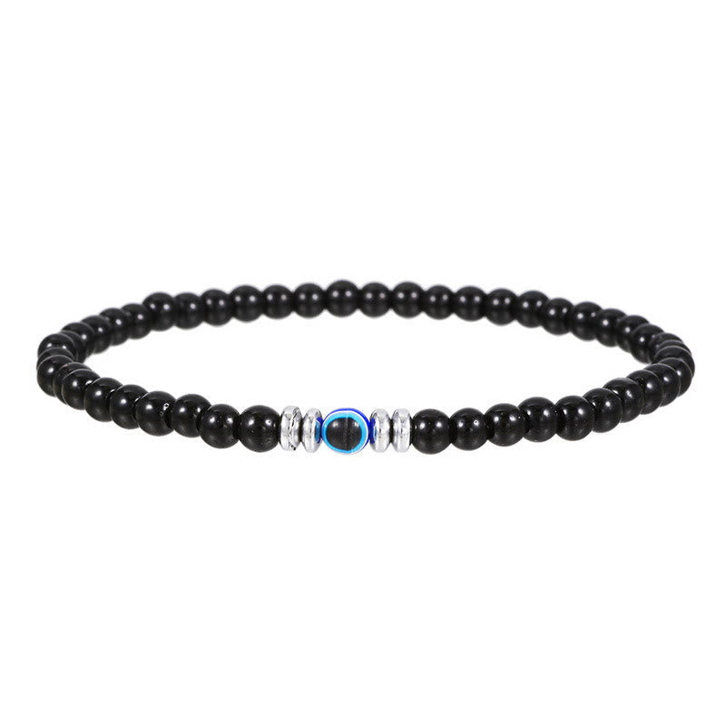 Thor - Bracelet mauvais œil en pierres naturelles 4mm pour homme