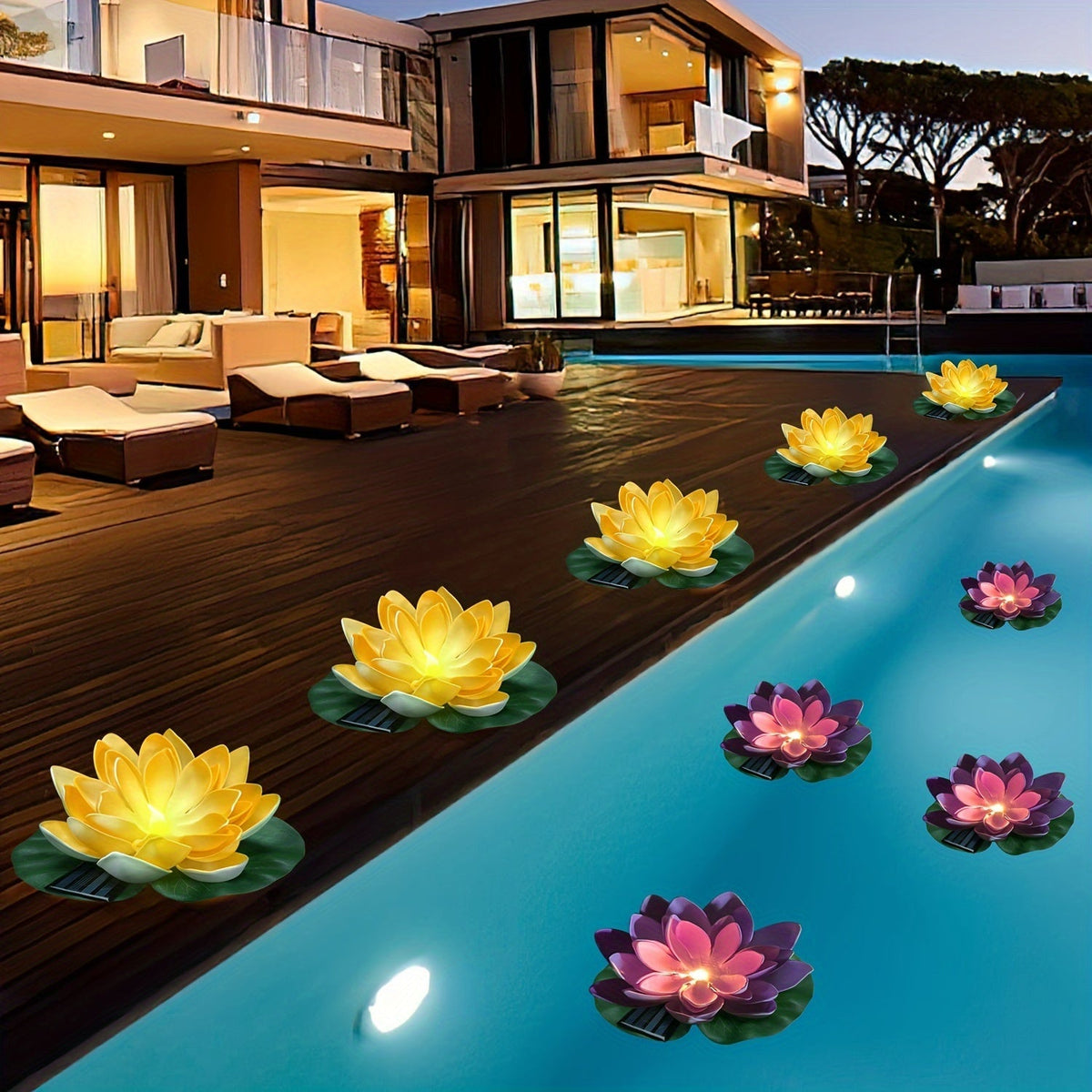 Upetal - Lotus-Shaped LED Solar Garden Lanterns