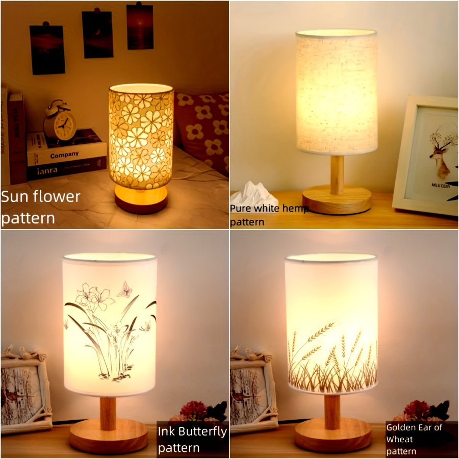 Dalveen - Dimmable Wooden LED Table Lamp with USB