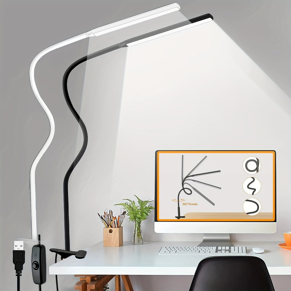 Marmount - Adjustable LED Desk Lamp with Clamp