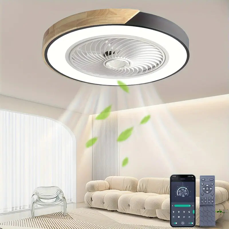 Ventilateur de Plafond LED avec Télécommande - Éclairage Moderne et Silencieux