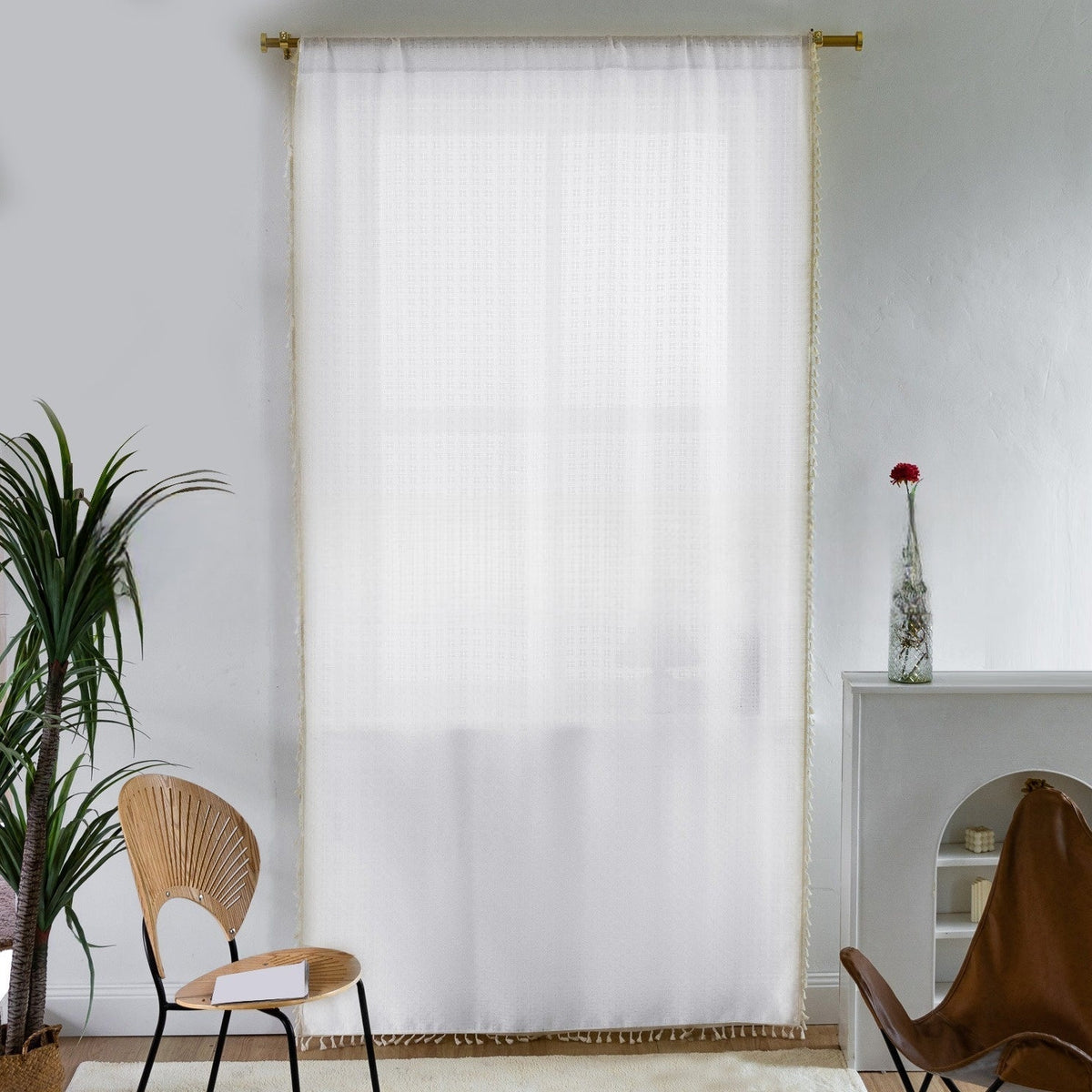 FringeElegance Curtains - Jacquard Fringed Curtains for Timeless Style