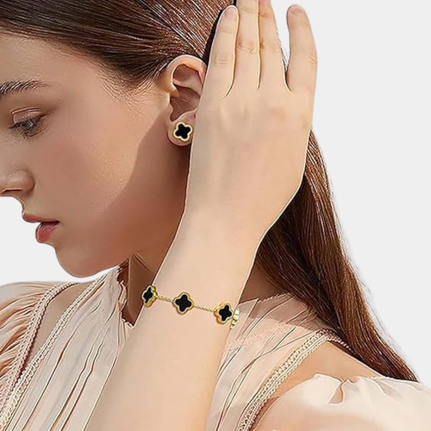 GoldenClove - Set trèfle or collier et bracelet