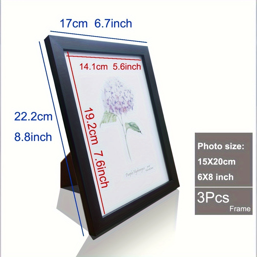 Timeless Memories - Set of 3 Wooden Photo Frames for Your Memories