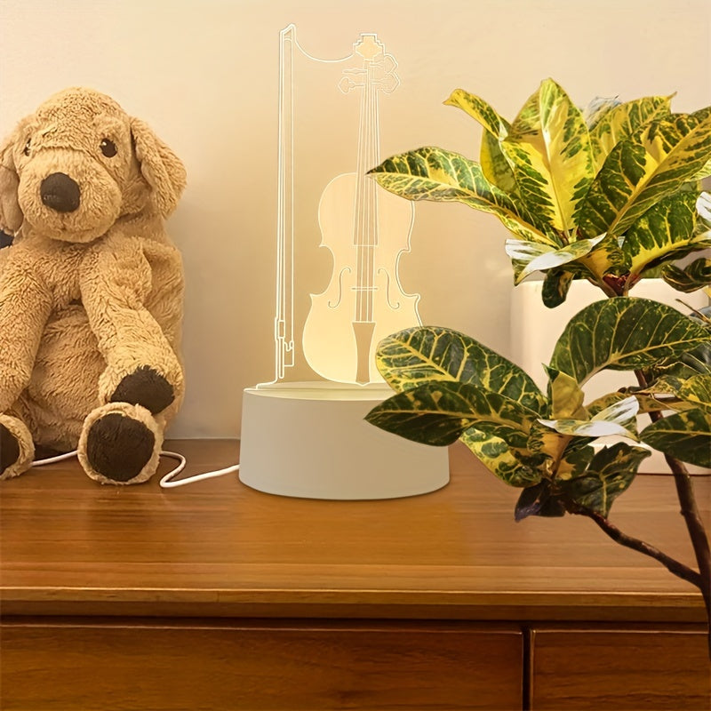 MelodyGlow Lamp - 3D LED Cello-Shaped Table Lamp