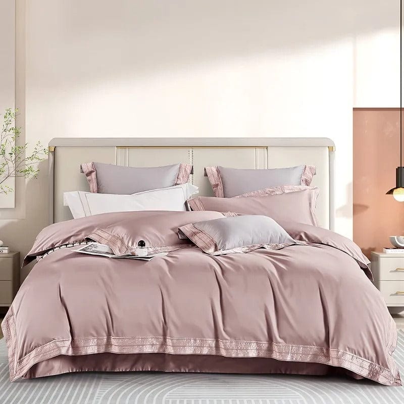 Luxxe Blush - Egyptian Cotton Blush Pink Duvet Cover Set