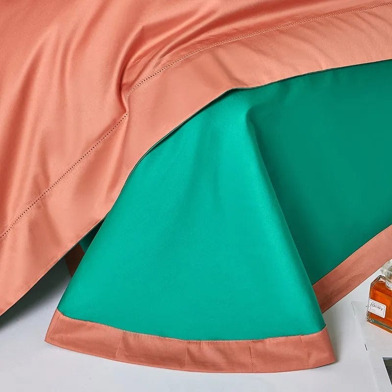Dream Orange Green - Colorful Egyptian Cotton Duvet Set