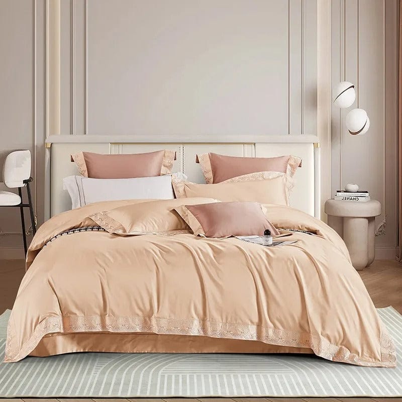 Luxxe Peach - Egyptian Cotton Peach Duvet Cover Set