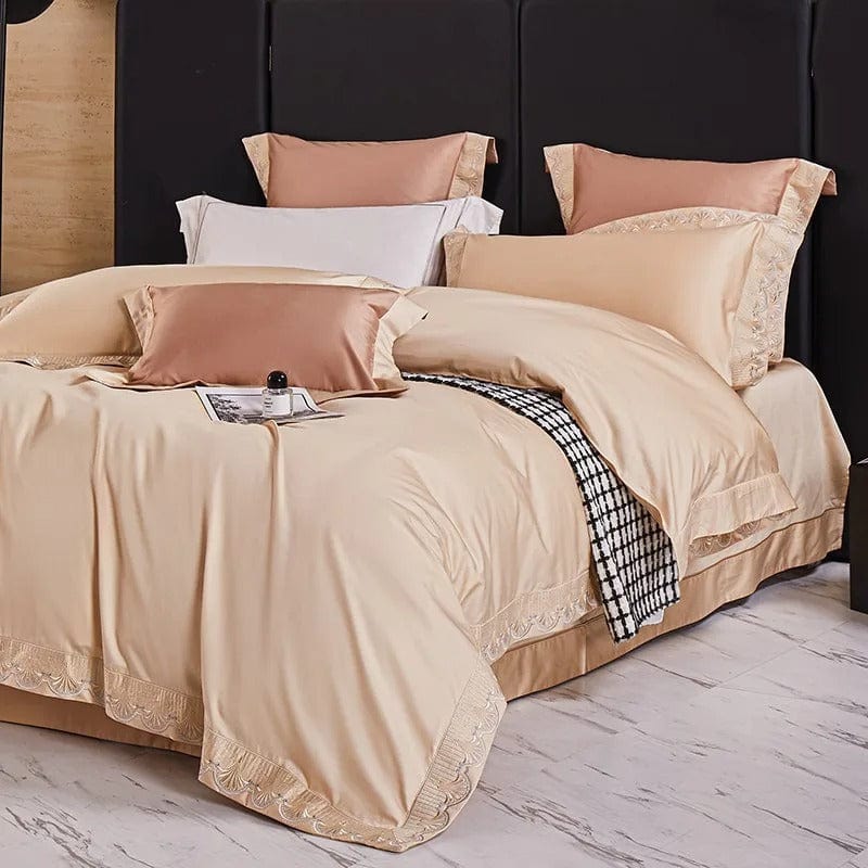 Luxxe Peach - Egyptian Cotton Peach Duvet Cover Set