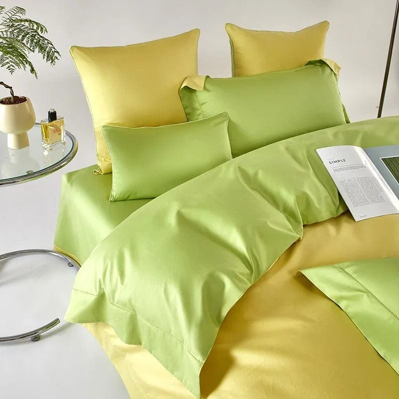 Dream Luxe - Egyptian Cotton Duvet Set in Yellow and Green