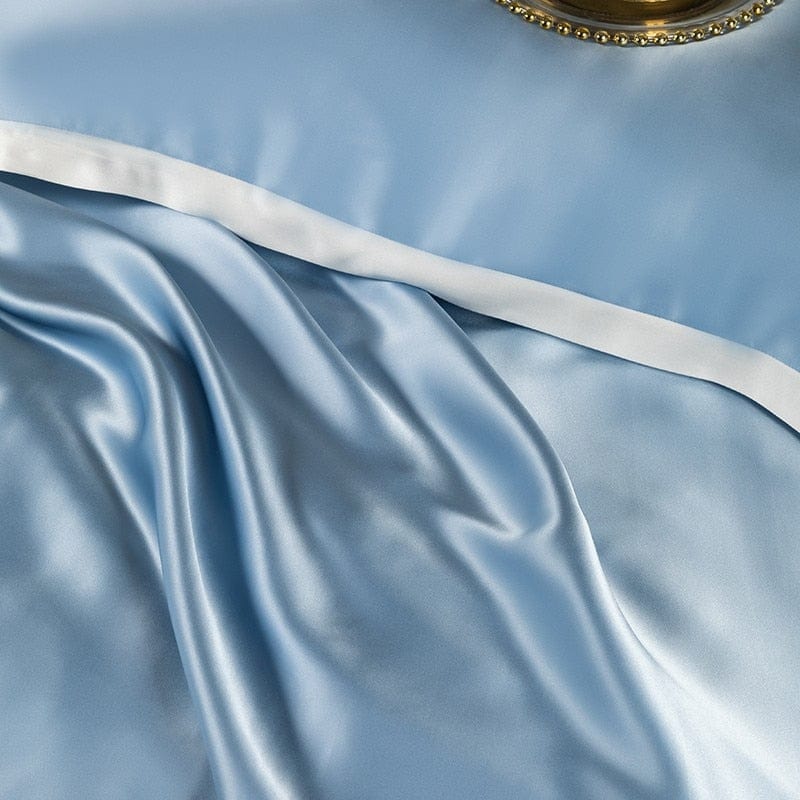 LuxeDream - Sky Blue Mulberry Silk Bedding Set