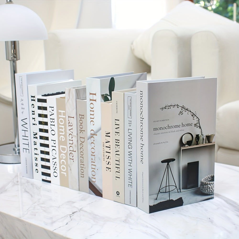 CityCharm - Set of 12 Decorative Faux Books for Modern Interiors