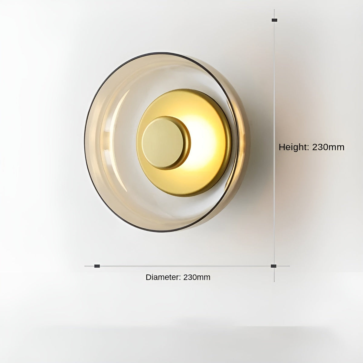 Bjorlin - Golden Accent LED Glass Wall Light