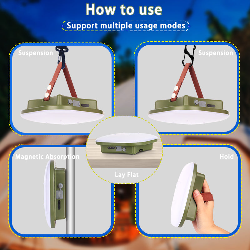 PowerGlow - Lampe Camping LED Rechargeable Aimantée