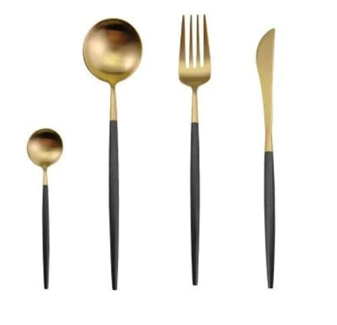 GildFeast - Gold & Silver 24-Piece Stainless Steel Cutlery Set