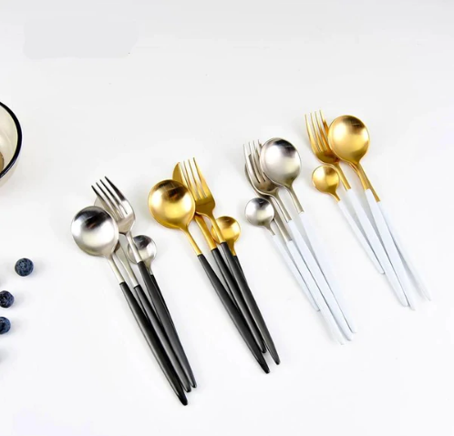 GildFeast - Gold & Silver 24-Piece Stainless Steel Cutlery Set