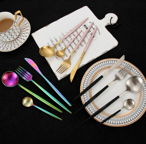 GildFeast - Gold & Silver 24-Piece Stainless Steel Cutlery Set