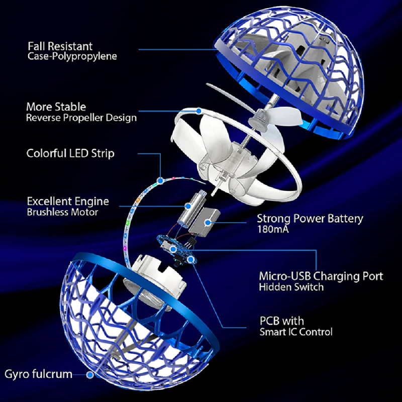 MagicFly - Boomerang Drone LED Volant Jouet