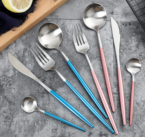 GildFeast - Gold & Silver 24-Piece Stainless Steel Cutlery Set