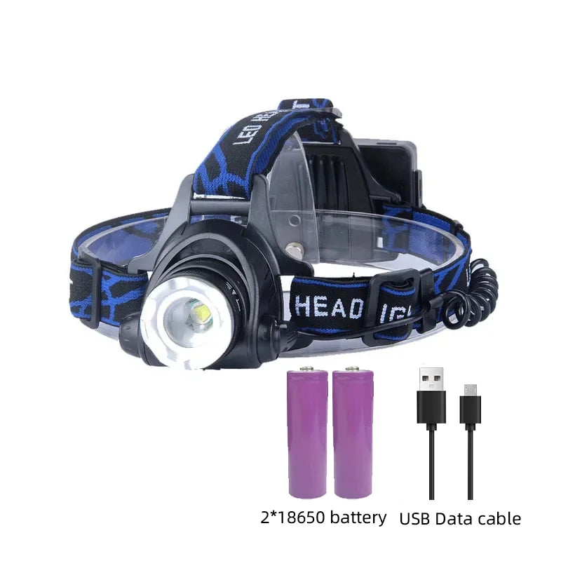 PowerGlow - Lampe Frontale LED Rechargeable Waterproof