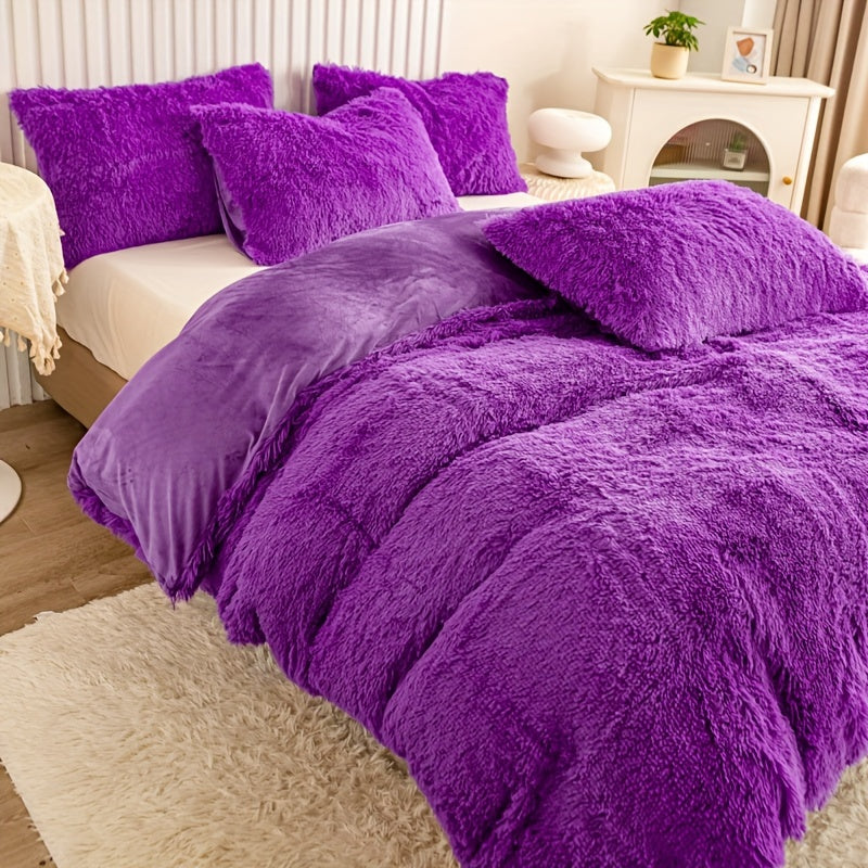 IndulgeNest - Ultra Soft Plush Duvet Cover Set with Zip Closure