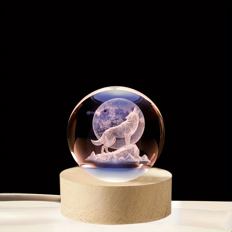 WolfLamp - 3D Wolf Snow Globe LED Night Light