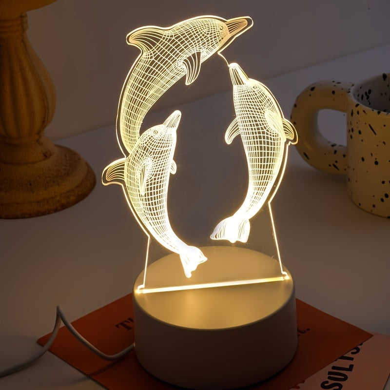 GeoDolphin - 3D Illusion LED Table Lamp