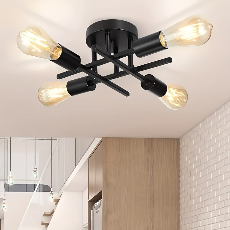 SatelliteLight - Modern Industrial Black Iron Ceiling Light
