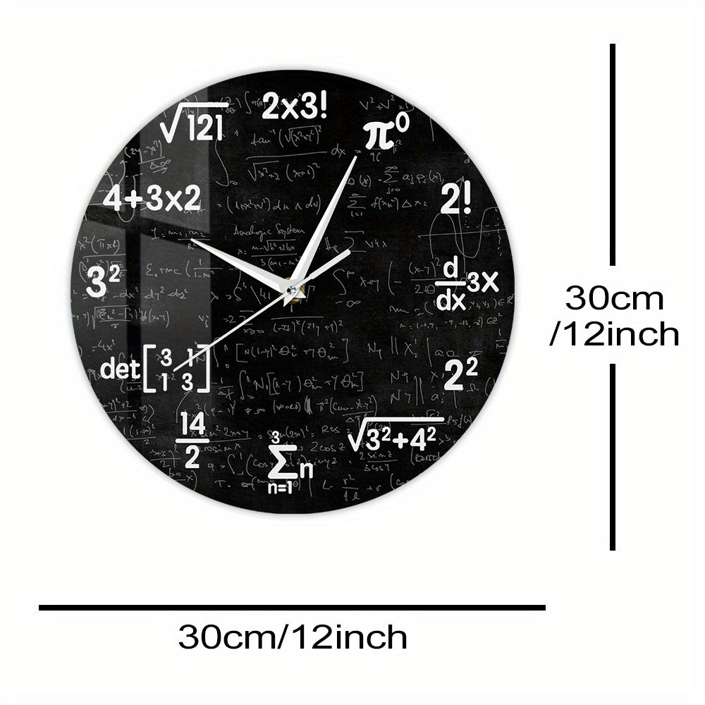 MathMirror Clock - Modern Acrylic Wall Clock with Math Formulas