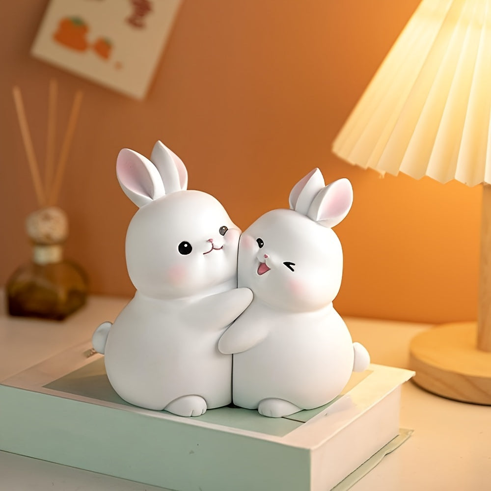 BunnyBookends - Playful Rabbit Bookends in White and Gray ABS