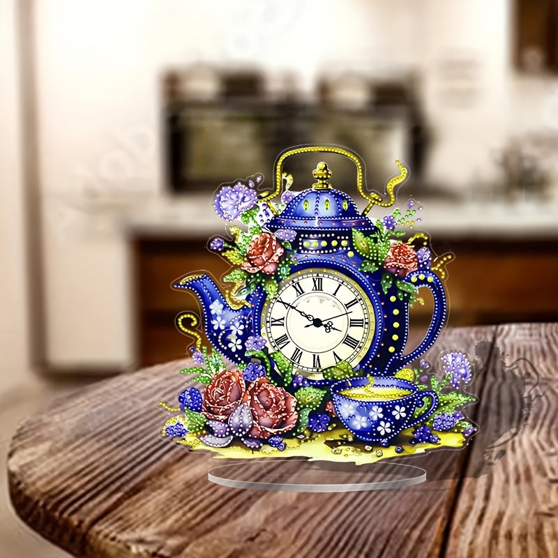 DecoClock - Elegant Acrylic Teapot Wall Clock