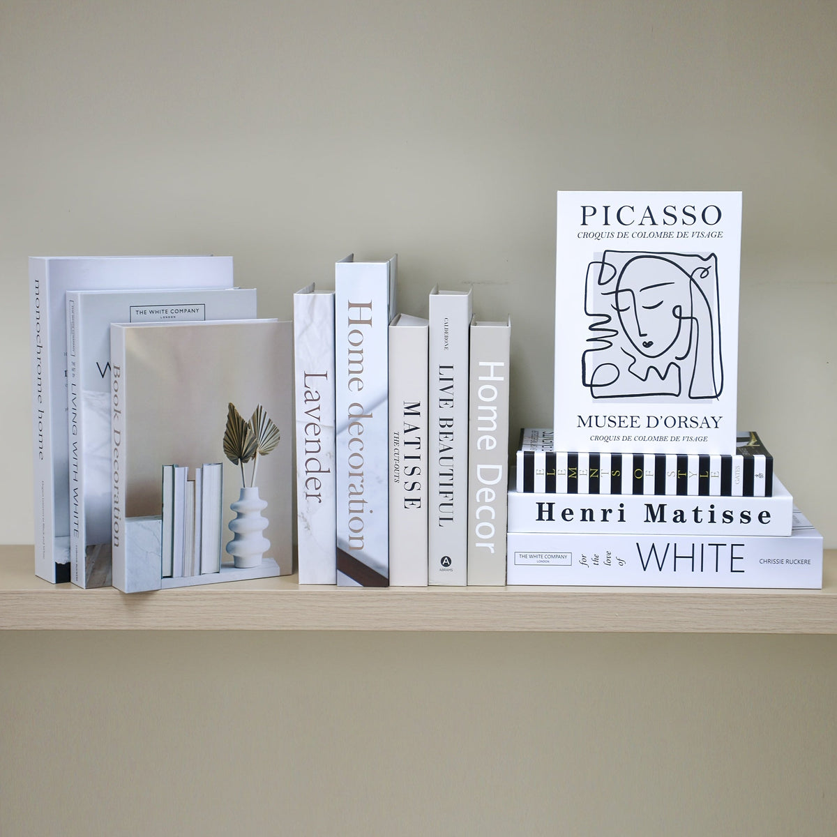 CityCharm - Set of 12 Decorative Faux Books for Modern Interiors