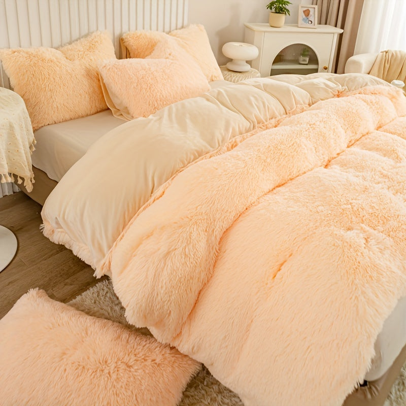 IndulgeNest - Ultra Soft Plush Duvet Cover Set with Zip Closure