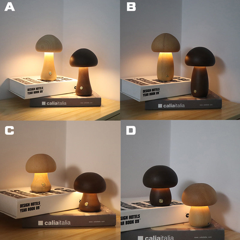 Faunwood - Wireless Wooden Mushroom LED Night Light