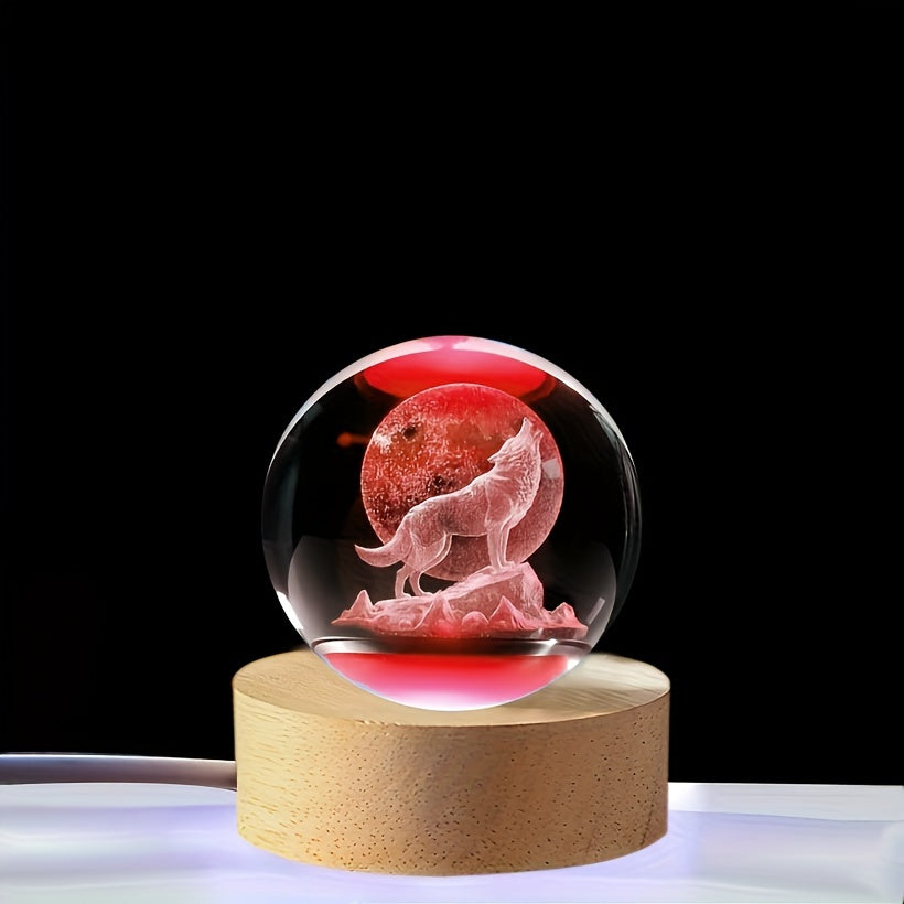 WolfLamp - 3D Wolf Snow Globe LED Night Light