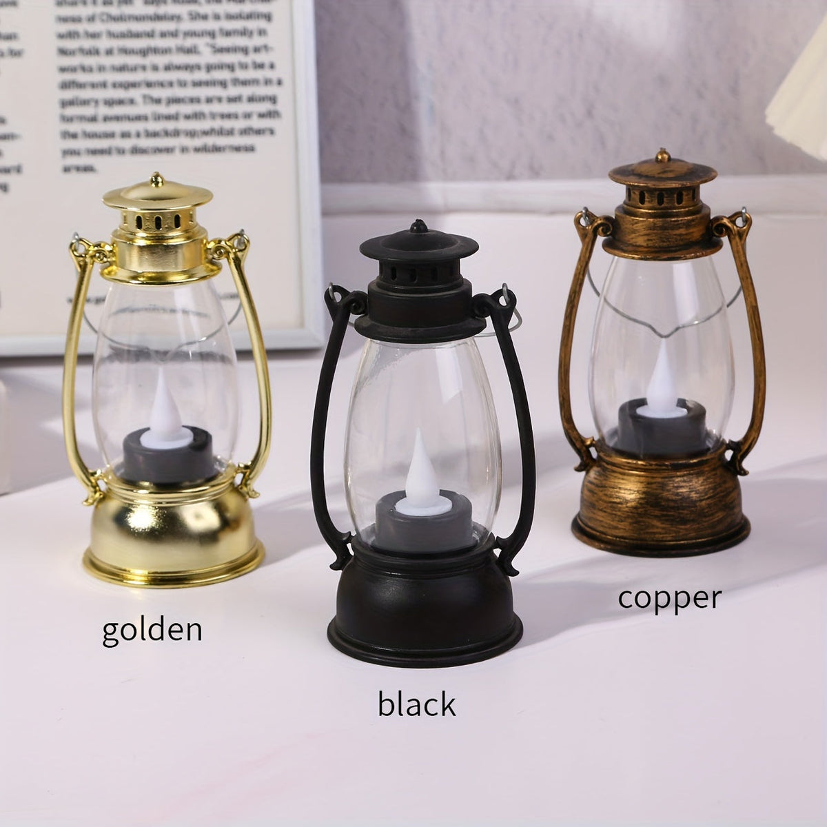 NostalgicGlow Lamp - Yellow Flame Oil Lantern Style LED Lamp
