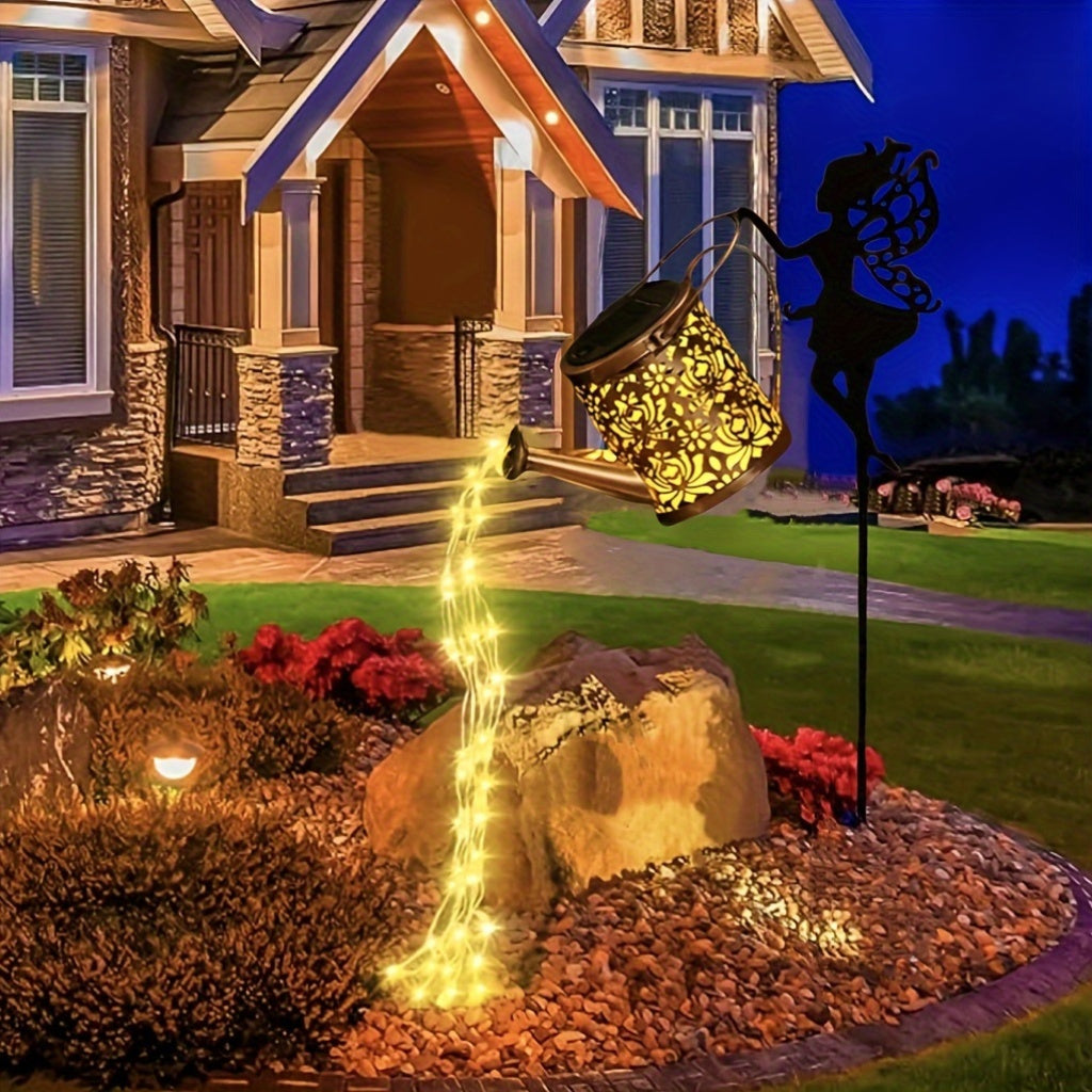 SolarSprinkle - Solar Powered Light-Up Watering Can Garden Decor