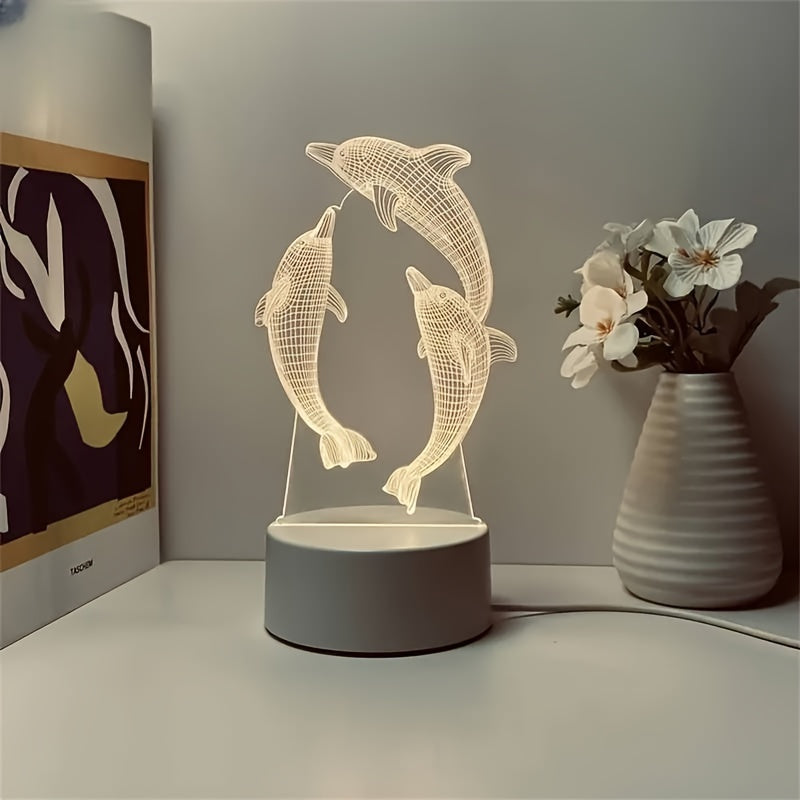 GeoDolphin - 3D Illusion LED Table Lamp