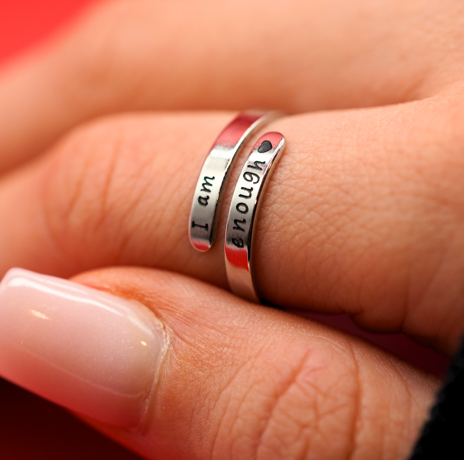 I Am Enough - Engraved Affirmation Band Ring