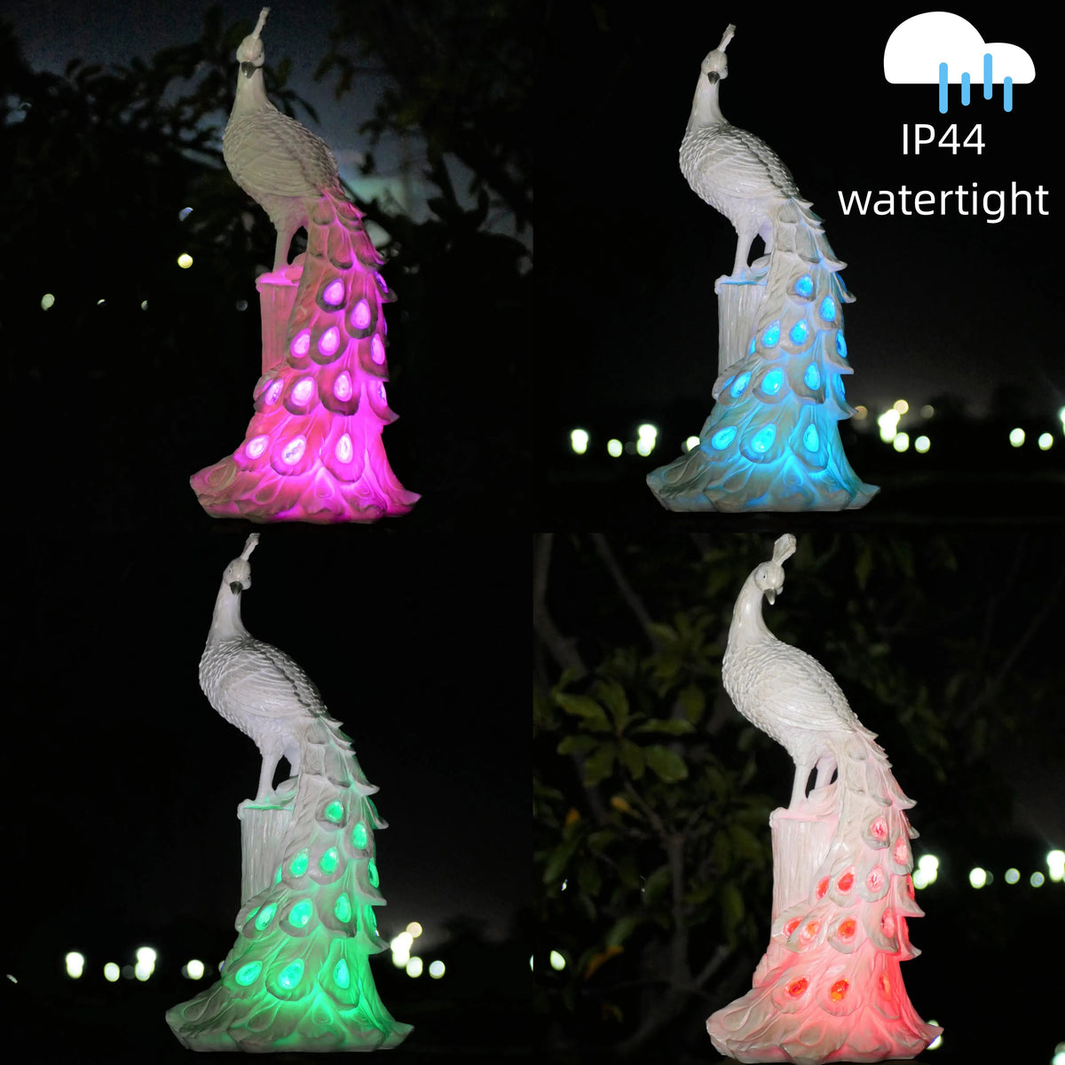 SolarPeacock - Colorful Illuminated Solar Peacock Garden Stake